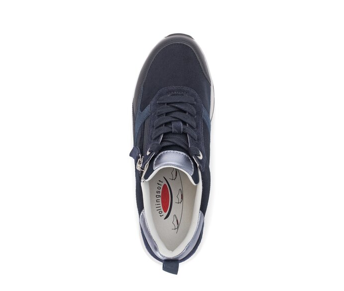 Gabor Damen  Sneaker Low Blau - Materialmix Leder/Lederimitat