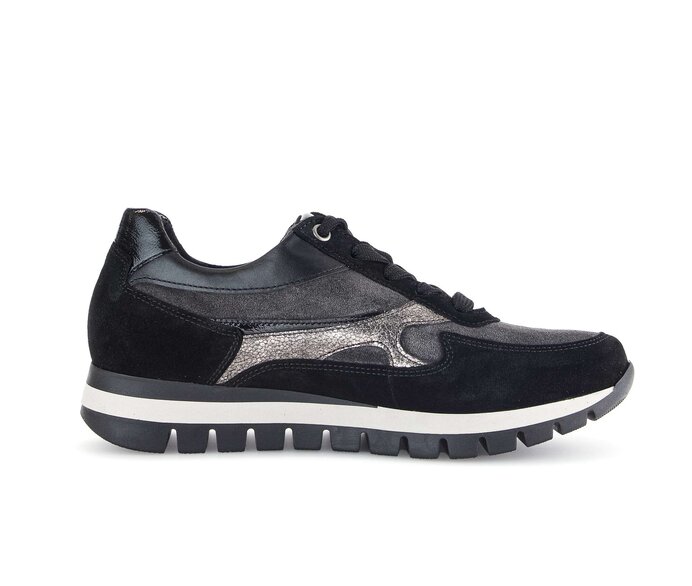 Gabor Damen  Sneaker Low Schwarz - Materialmix Leder