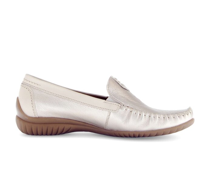 Gabor Damen  Mokassin Gold - Materialmix Leder