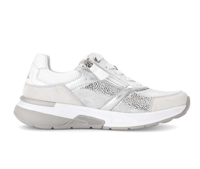Gabor Damen  Sneaker Low Silber - Materialmix Leder/Lederimitat