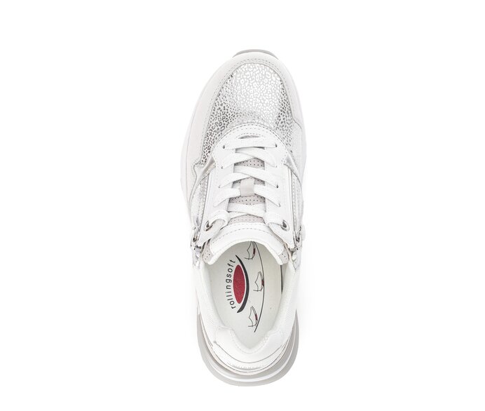 Gabor Damen  Sneaker Low Silber - Materialmix Leder/Lederimitat