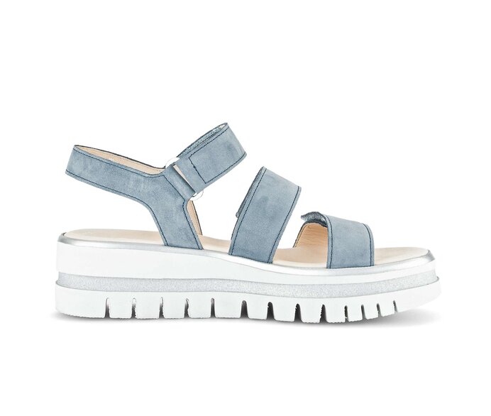 Gabor Damen  Plateau Sandale Blau - Rauleder