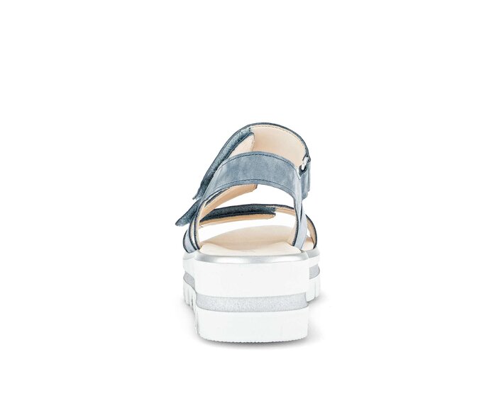 Gabor Damen  Plateau Sandale Blau - Rauleder