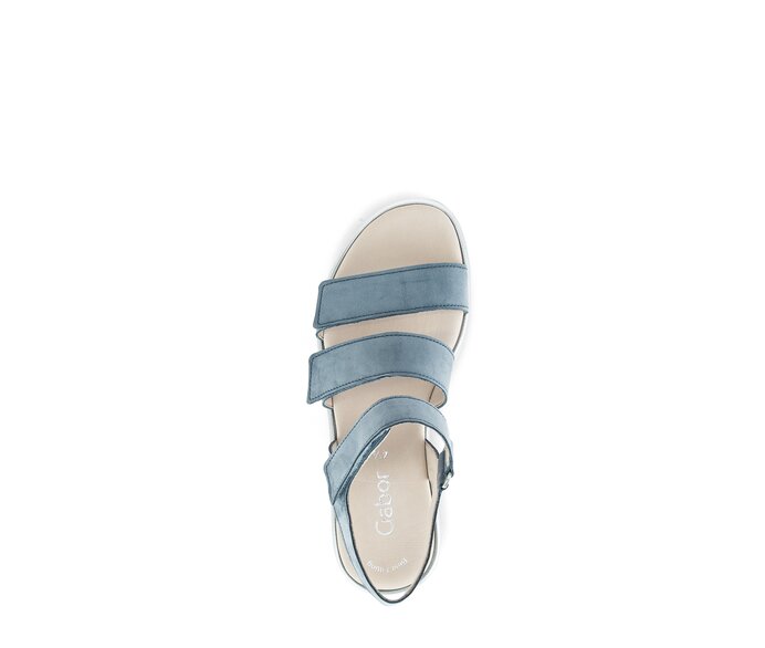 Gabor Damen  Plateau Sandale Blau - Rauleder