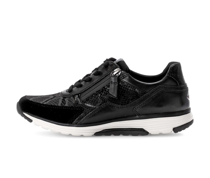 Gabor Damen Sneaker Low Schwarz - Materialmix Leder/Lederimitat