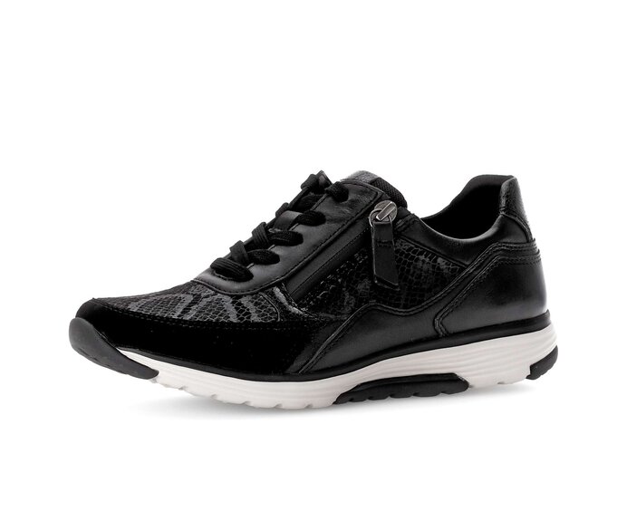 Gabor Damen  Sneaker Low Schwarz - Materialmix Leder/Lederimitat
