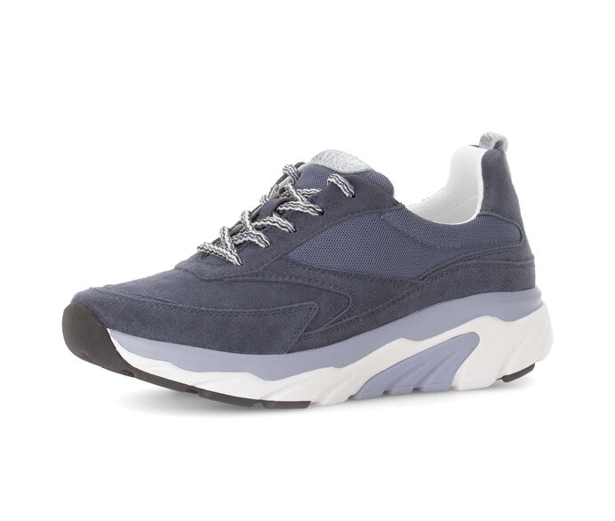 Gabor Damen  Sneaker Low Blau - Materialmix Leder/Lederimitat