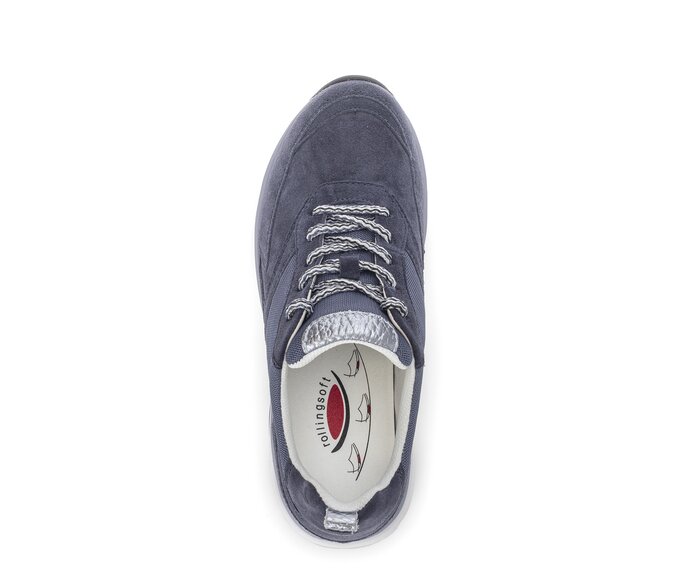 Gabor Damen  Sneaker Low Blau - Materialmix Leder/Lederimitat