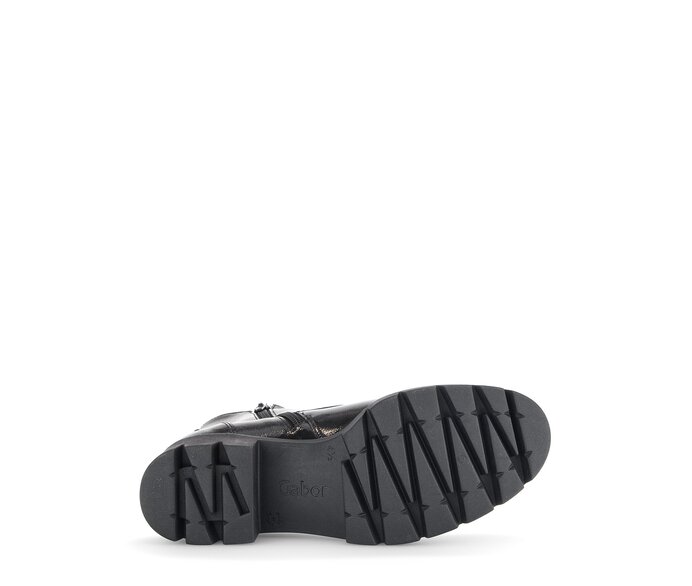 Gabor Damen  Schnürstiefelette Schwarz - Lackleder