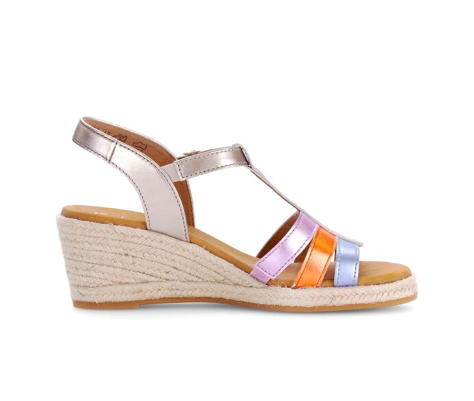 Gabor Damen  Keilsandalette Multicolour - Effektleder