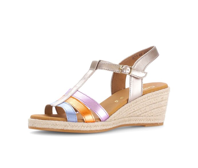 Gabor Damen  Keilsandalette Multicolour - Effektleder