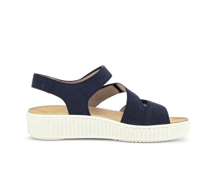 Gabor Damen  Plateau Sandale Blau - Rauleder