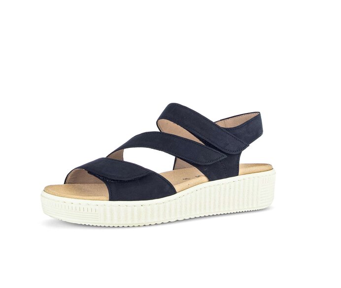 Gabor Damen  Plateau Sandale Blau - Rauleder