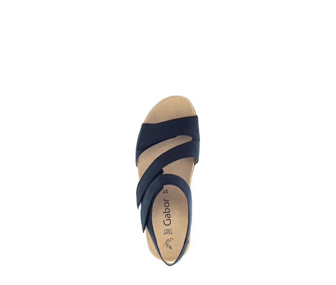 Gabor Damen  Plateau Sandale Blau - Rauleder