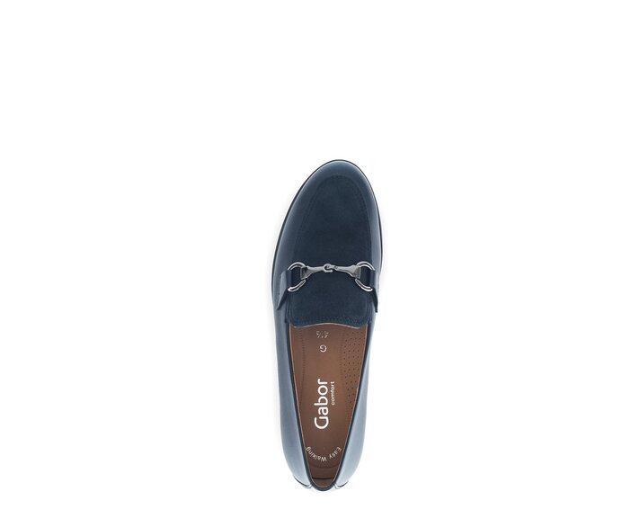 Gabor Damen  Slipper Blau - Materialmix Leder
