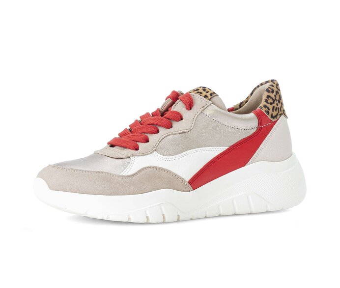 Gabor Damen  Sneaker Low Beige - Materialmix Leder