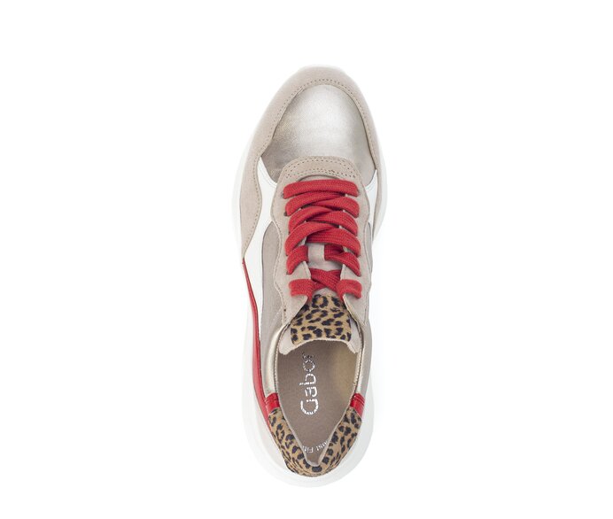 Gabor Damen  Sneaker Low Beige - Materialmix Leder