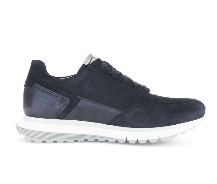 Gabor Damen  Sneaker Low Blau - Materialmix Leder