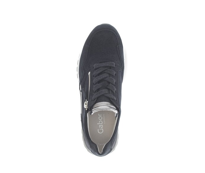 Gabor Damen  Sneaker Low Blau - Materialmix Leder