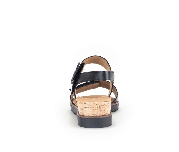Gabor Damen  Keilsandalette Schwarz - Glattleder
