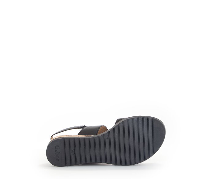 Gabor Damen  Keilsandalette Schwarz - Glattleder