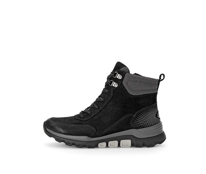 Gabor Damen Sportliche Stiefelette Schwarz - Rauleder