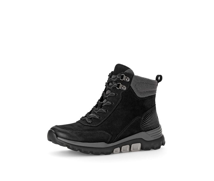 Gabor Damen  Sportliche Stiefelette Schwarz - Rauleder
