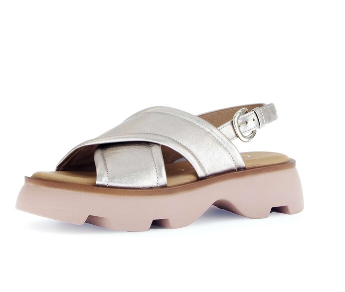 Gabor Damen  Riemchensandale Gold - Effektleder