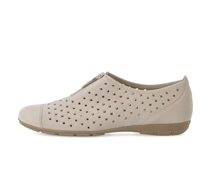 Gabor Damen Sportliche Ballerina Grau - Rauleder