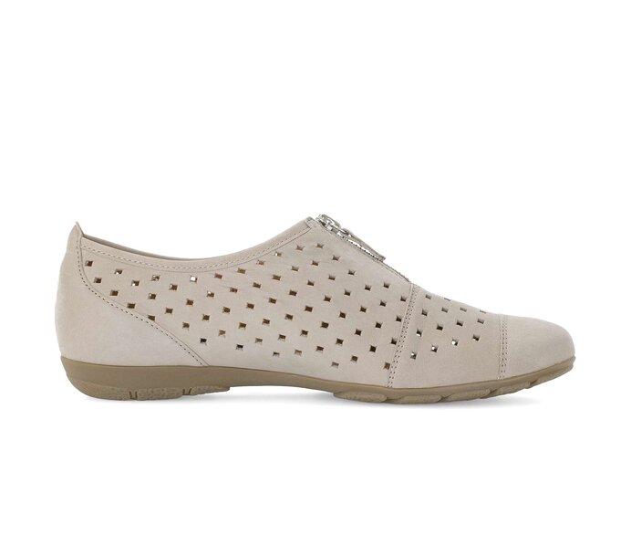 Gabor Damen  Sportliche Ballerina Grau - Rauleder