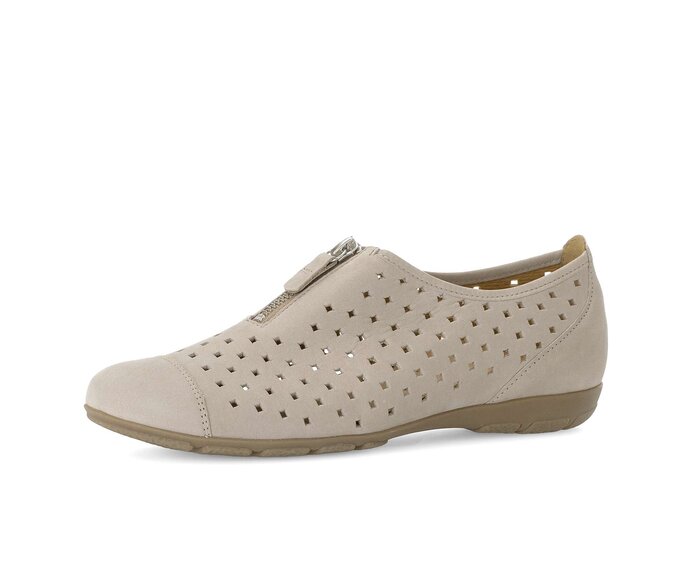 Gabor Damen  Sportliche Ballerina Grau - Rauleder