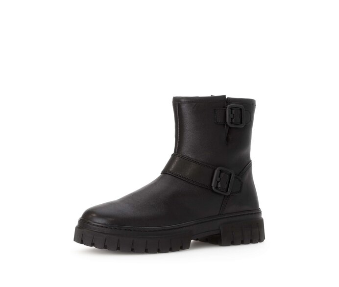 Gabor Damen  Biker Boots Schwarz - Glattleder