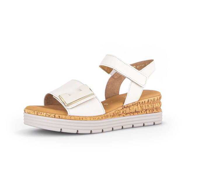 Gabor Damen  Riemchensandale Beige - Glattleder