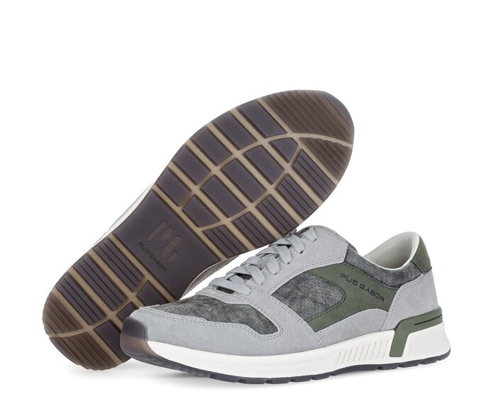 Pius Gabor Herren Sneaker Low Grau - Materialmix Leder/Textil
