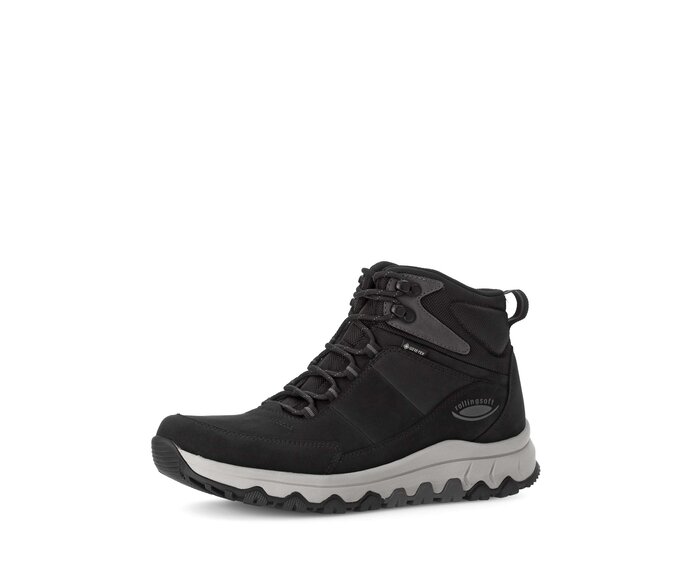 Gabor Herren Rollingsoft Boot Schwarz - Materialmix Leder/Textil