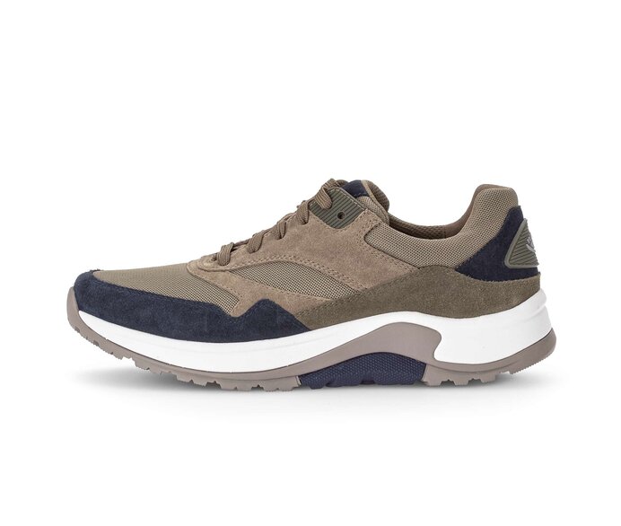 Gabor Herren Rollingsoft Sneaker Low Blau - Materialmix Leder/Textil