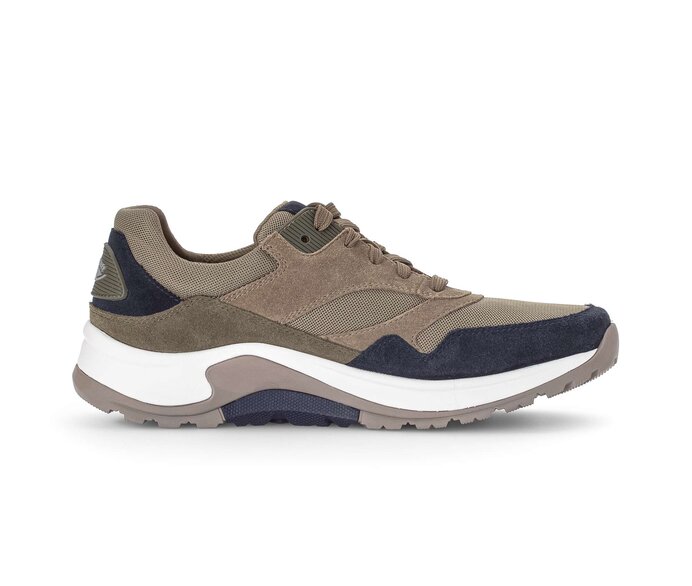Gabor Herren Rollingsoft Sneaker Low Blau - Materialmix Leder/Textil