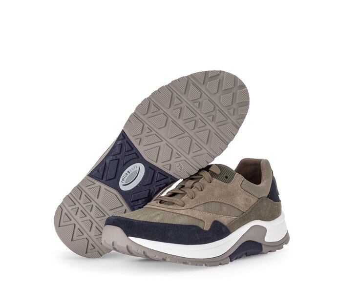 Gabor Herren Rollingsoft Sneaker Low Blau - Materialmix Leder/Textil