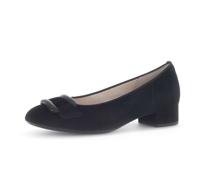 Gabor Damen  Eleganter Pumps Schwarz - Rauleder