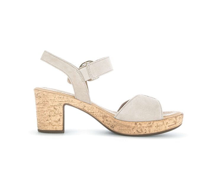 Gabor Damen  Plateau Sandale Beige - Rauleder