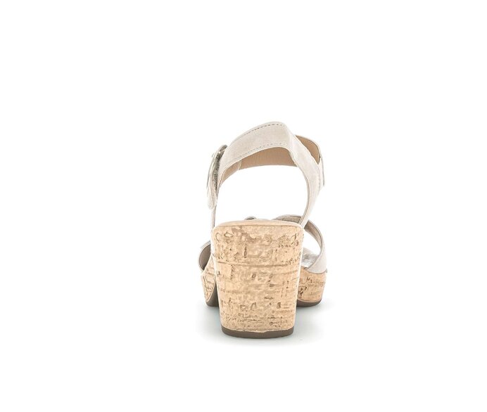 Gabor Damen  Plateau Sandale Beige - Rauleder