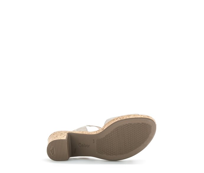 Gabor Damen  Plateau Sandale Beige - Rauleder
