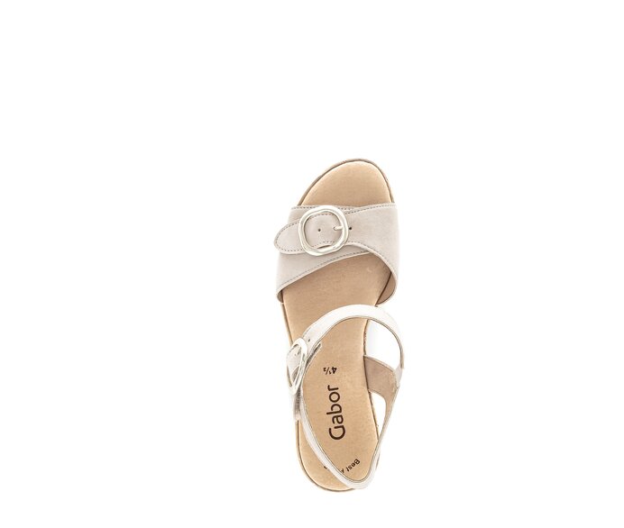 Gabor Damen  Plateau Sandale Beige - Rauleder