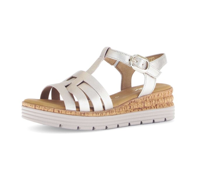 Gabor Damen  Riemchensandale Gold - Effektleder
