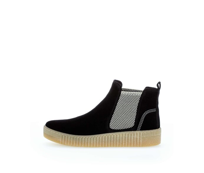Gabor Damen Chelsea Boot Schwarz - Rauleder