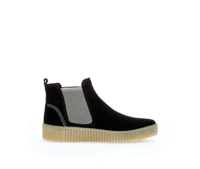 Gabor Damen  Chelsea Boot Schwarz - Rauleder