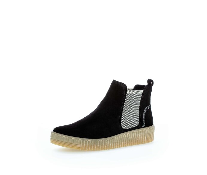 Gabor Damen  Chelsea Boot Schwarz - Rauleder