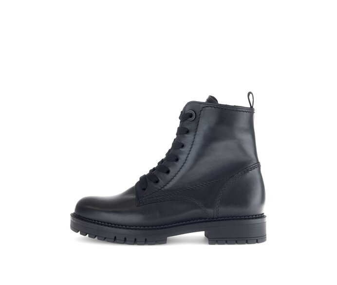 Gabor Damen Schnürstiefelette Schwarz - Glattleder