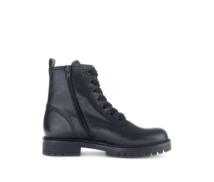 Gabor Damen  Schnürstiefelette Schwarz - Glattleder