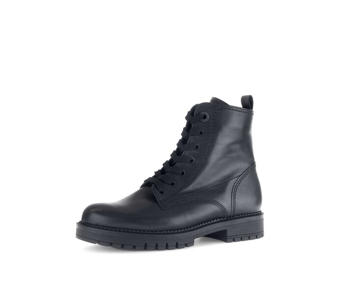 Gabor Damen  Schnürstiefelette Schwarz - Glattleder